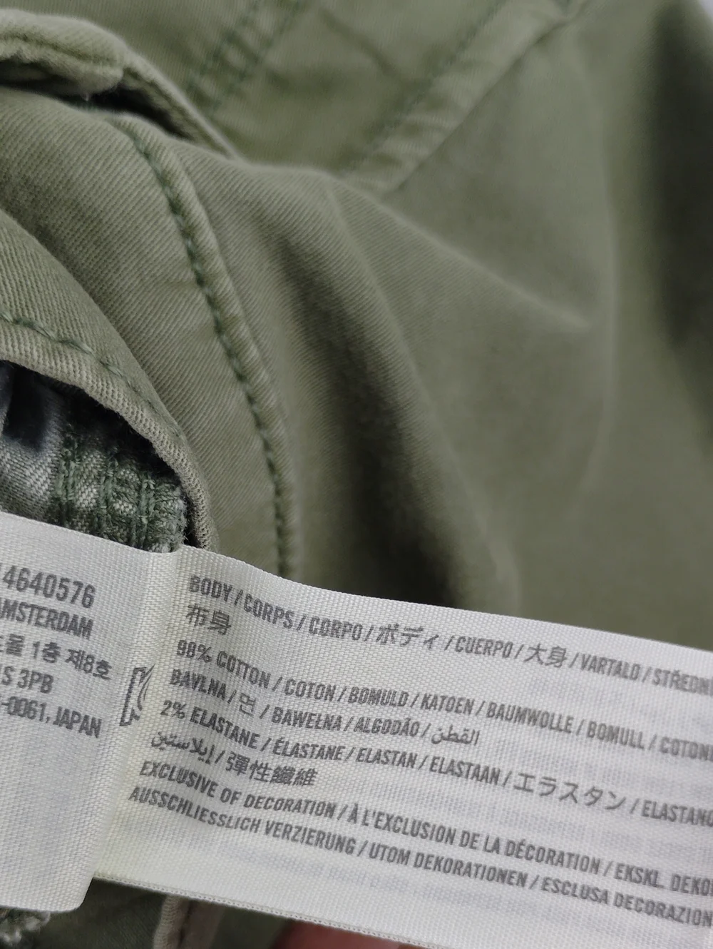 Hollister Men's Cargo Pants in Olive Green.